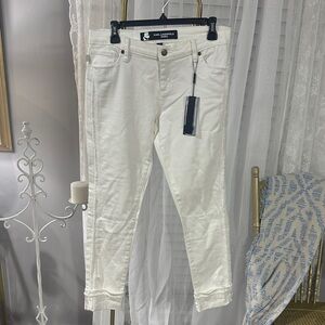Karl Lagerfeld Women's White Straight Leg Jeans